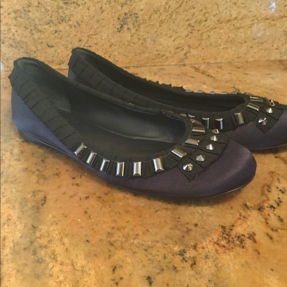 Tory Burch Shoes - Tory Burch Courtney Satin Flats with Studs